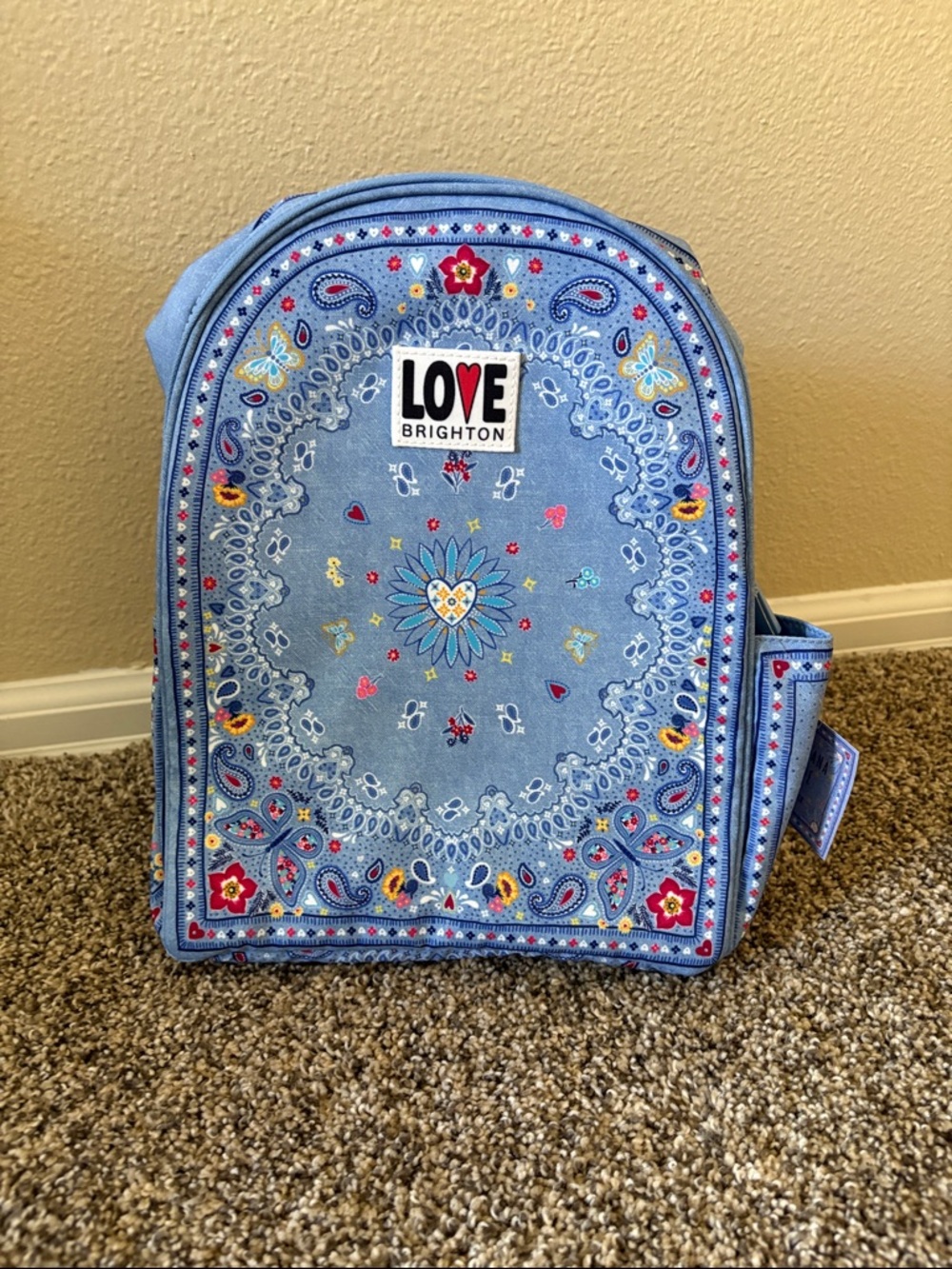 Brighton Blue Paisley-Print Mini Backpack